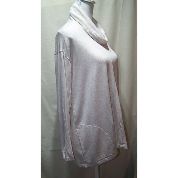 Pure Jill Tunic Top Cozy Athleisure Pullover Tan Medium Petite - Picture 3 of 11